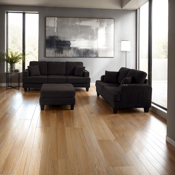 MORETAINE - Sofa + Loveseat - SL6932BK-2PC