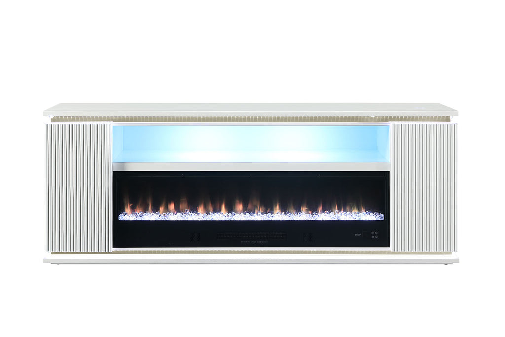 MEDEA - 71" TV Stand w/ Electric Fireplace - FM-AC8011WH-TV