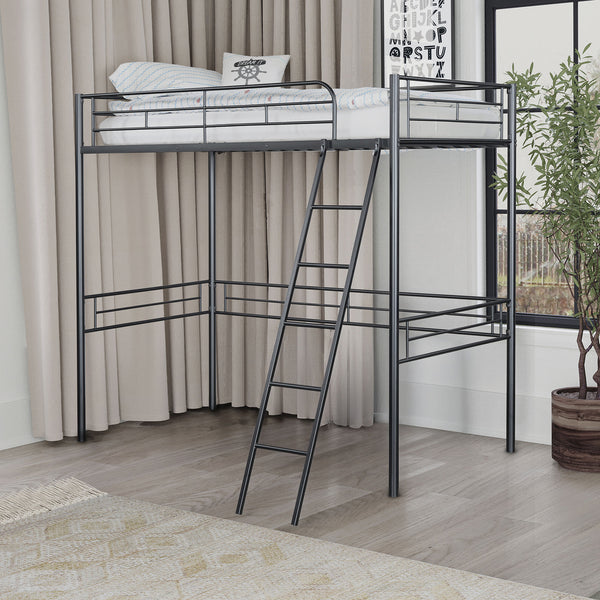 MYLES - Twin Loft Bed (K/D), Black - FM-BK910BK-T