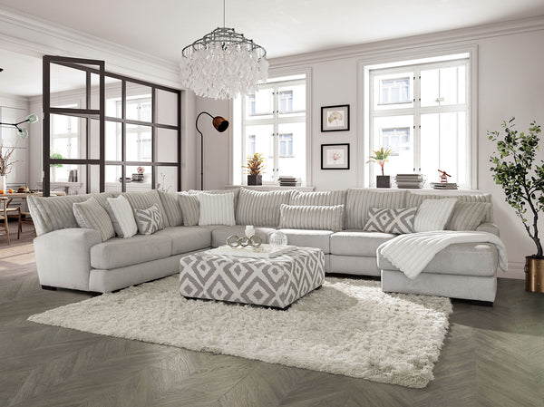 HERMISTON - Sectional w/ Armless Chair, Gray - SM5171-SECT+AC