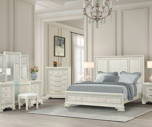 STELLA MIA - 4 Pc. Queen Panel Bedroom Set - FM70000WH-Q-W-4PC