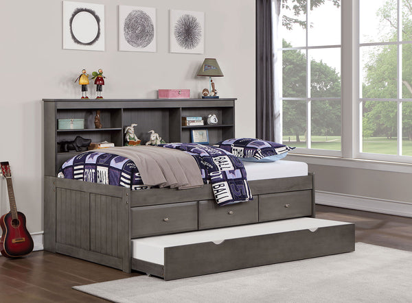 TIBALT - Full DayBed w/ Trundle, Dark Gray - FOA7466GY-F-BED