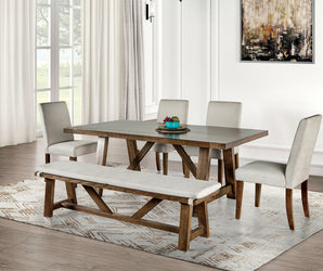 LOSONE - 7 Pc. Dining Table Set - FM3422BR-T-7PC