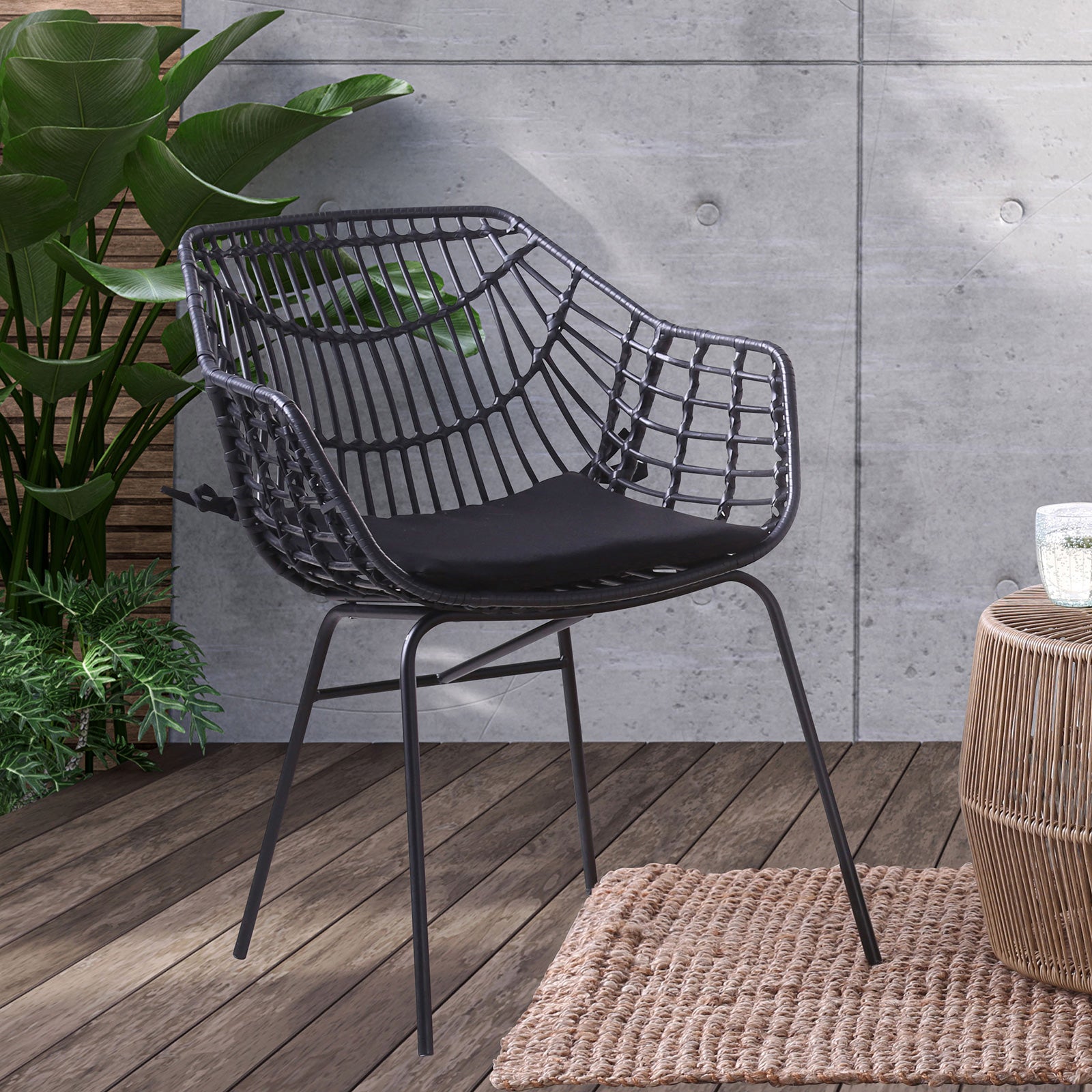 NYA - Patio Chair (2/CTN), Black - FM80002BB-CH-2PK