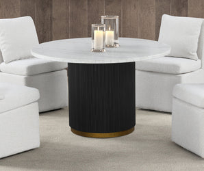 VARDE - 5 Pc. Round Dining Set - FM3431WH-RT-5PC-00WH