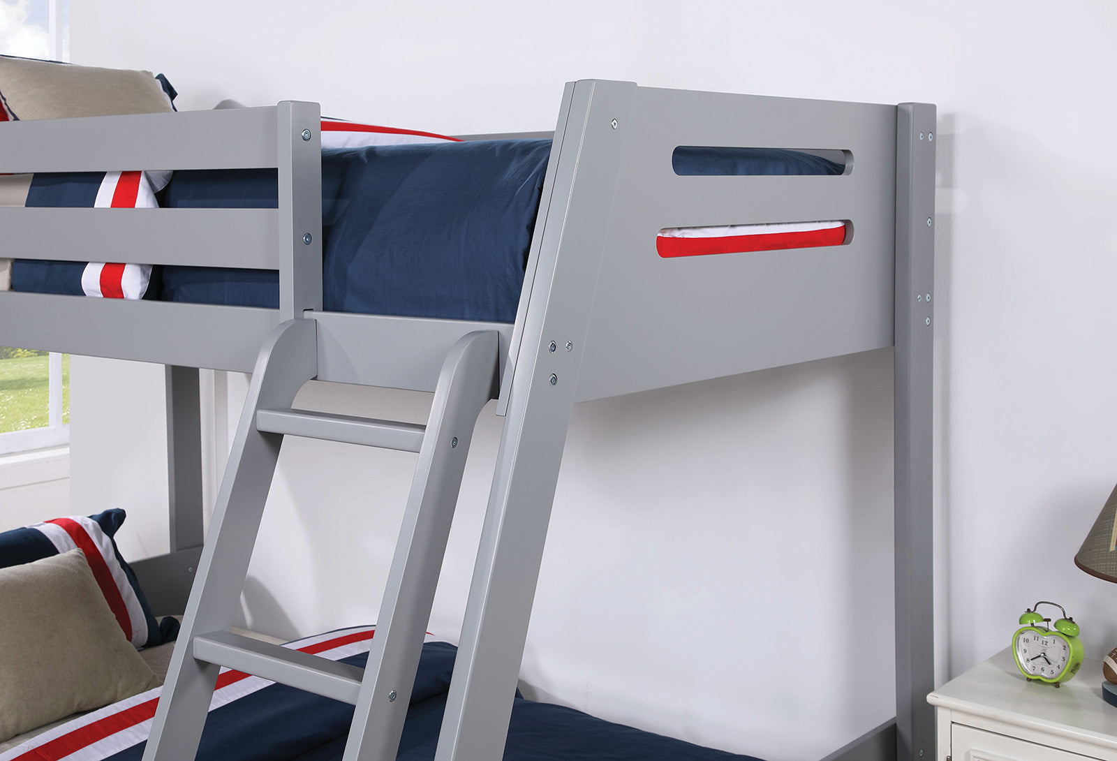EMILEE - Twin/Full Bunk Bed, Gray - FM-BK003GY-BED