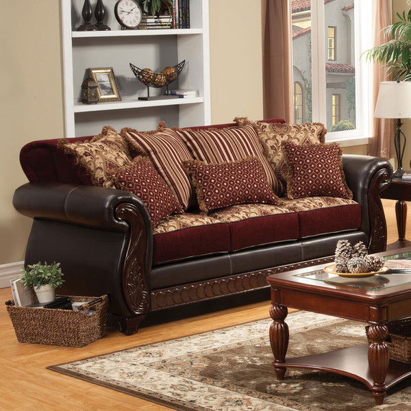 FRANKLIN - Sofa, Burgundy - SM6107N-SF