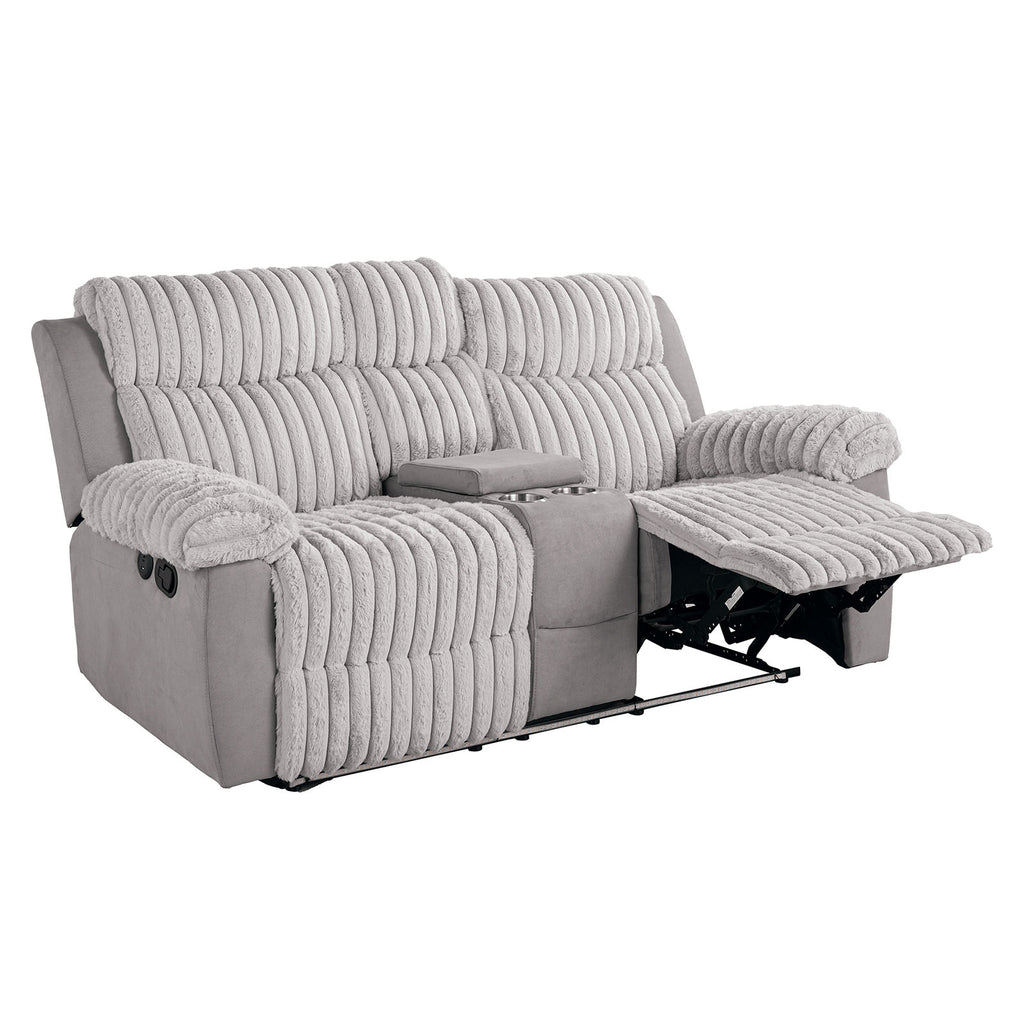 DIONYSUS - Manual Reclining Loveseat w/ Console - FM64004GY-LV-M