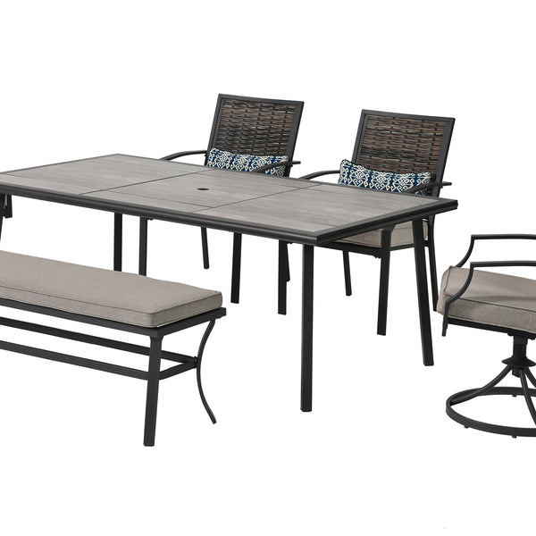SINTRA - 6 Pc. Patio Dining Set w/ Bench - GM-2008-6PC