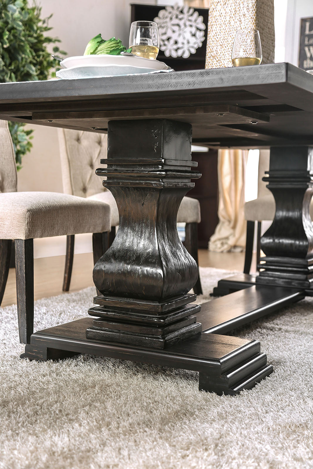 NERISSA - 7 Pc. Dining Table Set - CM3840T-7PC-GY