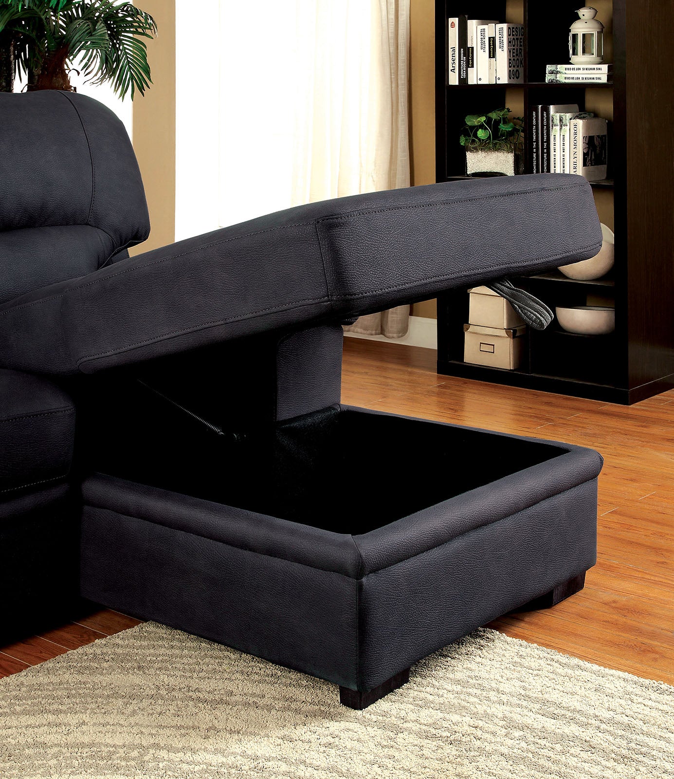 ALCESTER - Sectional w/ Sleeper - CM6908BK-SET