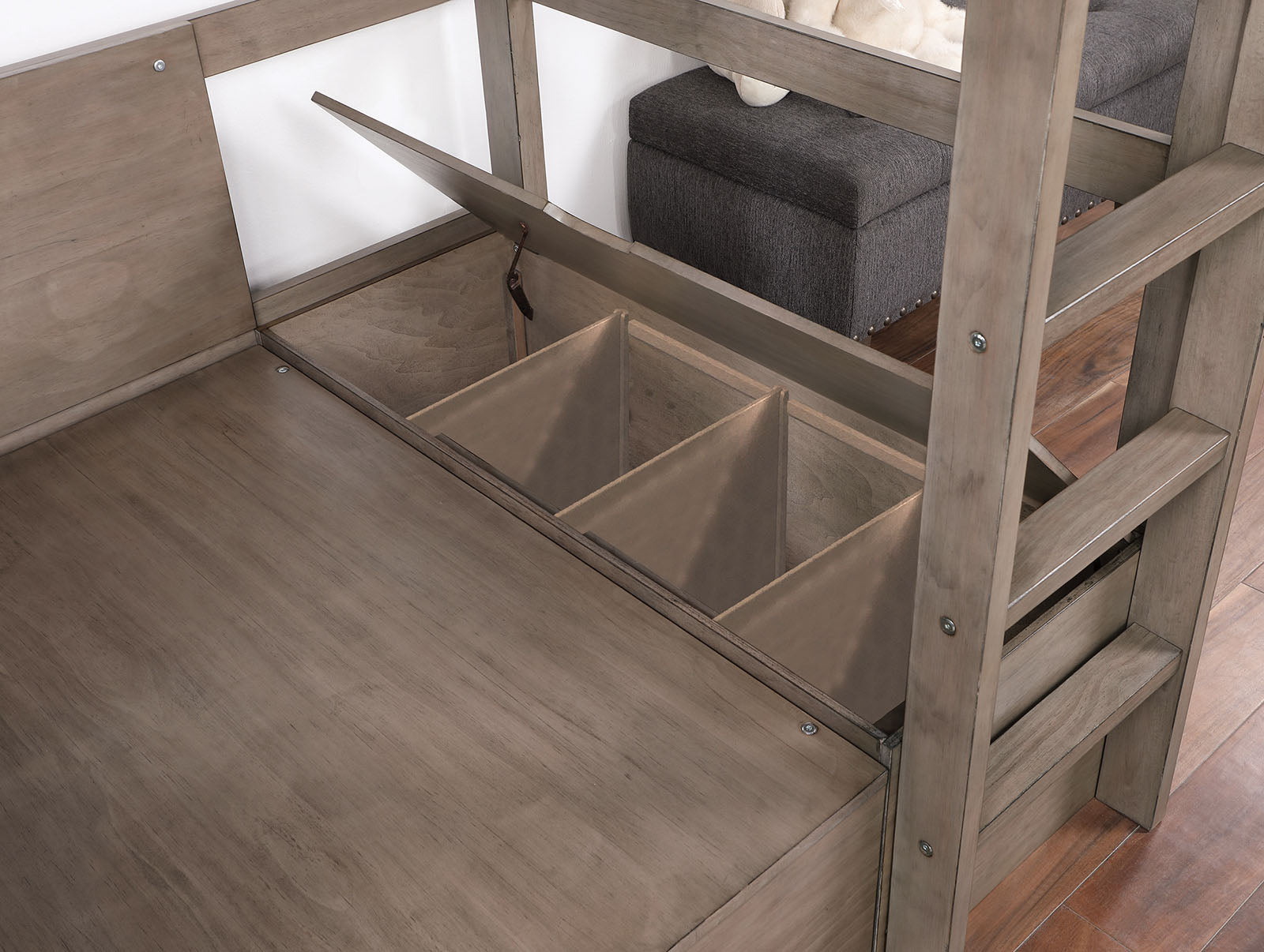 CALLISTUS - Twin/Workstation Loft Bed - CM-BK828GY-BED