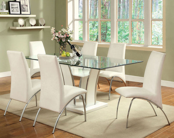 GLENVIEW - 7 Pc. Dining Table Set - CM8372WH-T-7PC-8370