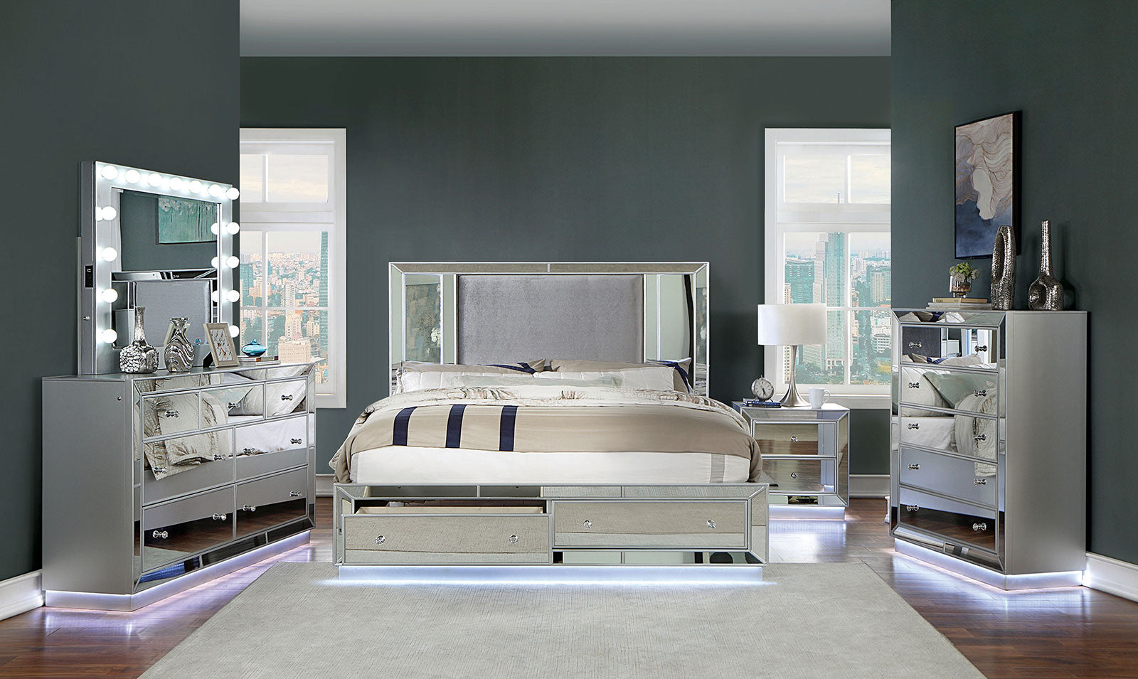 BELLADONNA - 4 Pc. Queen Bedroom Set - CM7417SV-Q-4PC