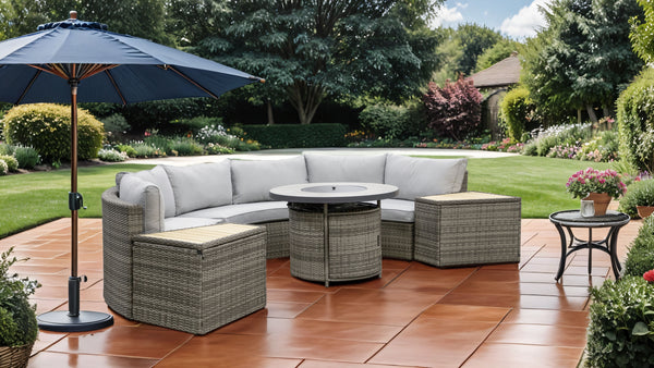 BARBUDA - 6 Pc. Conversation Set w/ Fire Pit - GM-1045-6PC