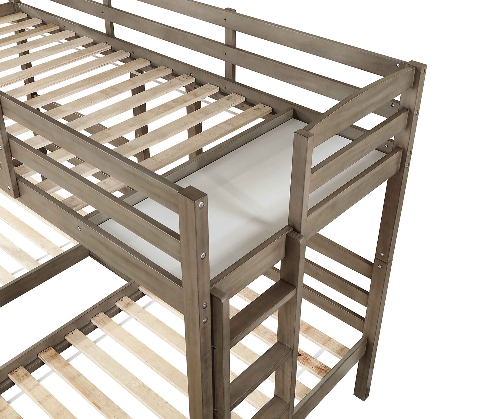 HORTENSE - Triple Twin Bunk Bed, Warm Gray - FOA-BK659GY-BED
