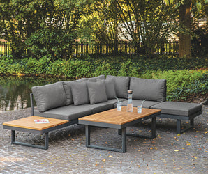SAN JOSE - Modular Sectional, Gun Metal/Natural/Gray - GM-1007