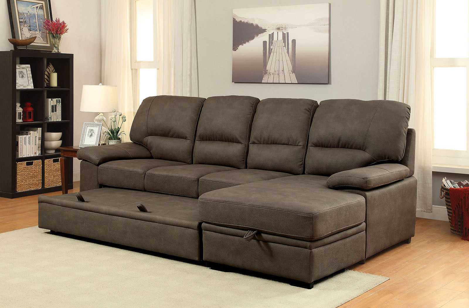 ALCESTER - Sectional w/ Sleeper - CM6908BR-SET