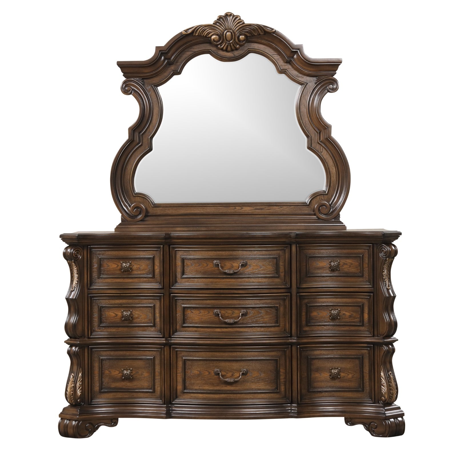 LEOVANNI - Dresser w/ Jewelry Tray, Dark Brown - FM70003DB-D