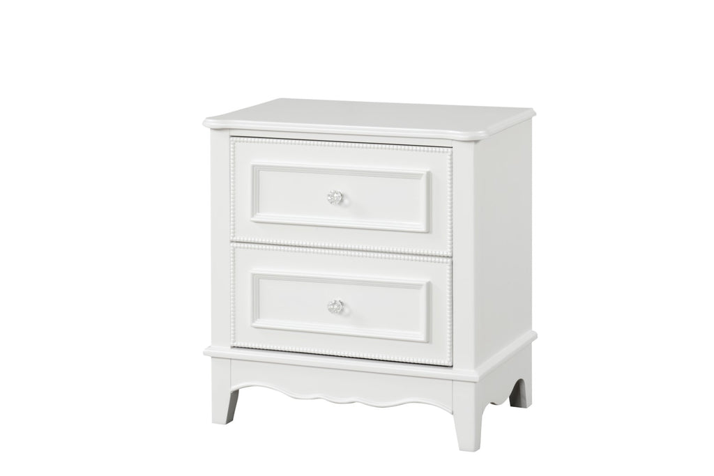 NAUCALPAN - Nightstand w/2 Drawers, White - FM7456WH-N