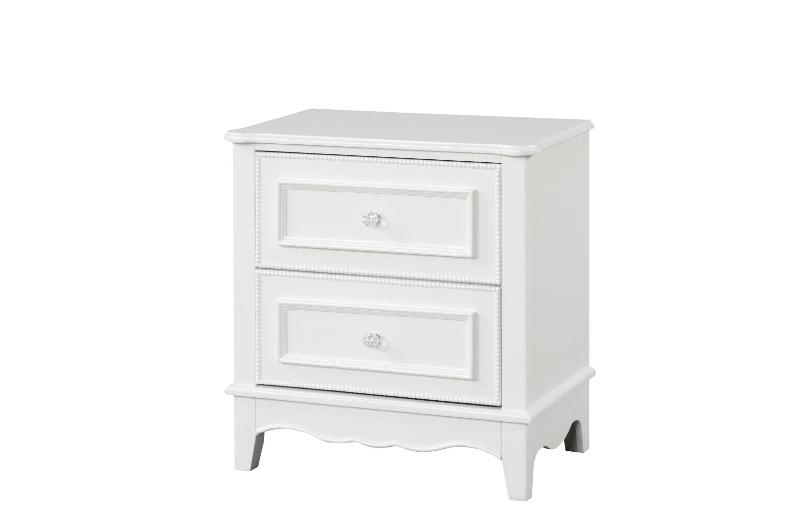 NAUCALPAN - Nightstand w/2 Drawers, White - FM7456WH-N