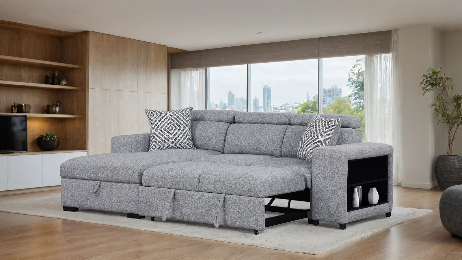 CHATTERIS - Left-Chaise Sectional - FM64000GY-SECT-L