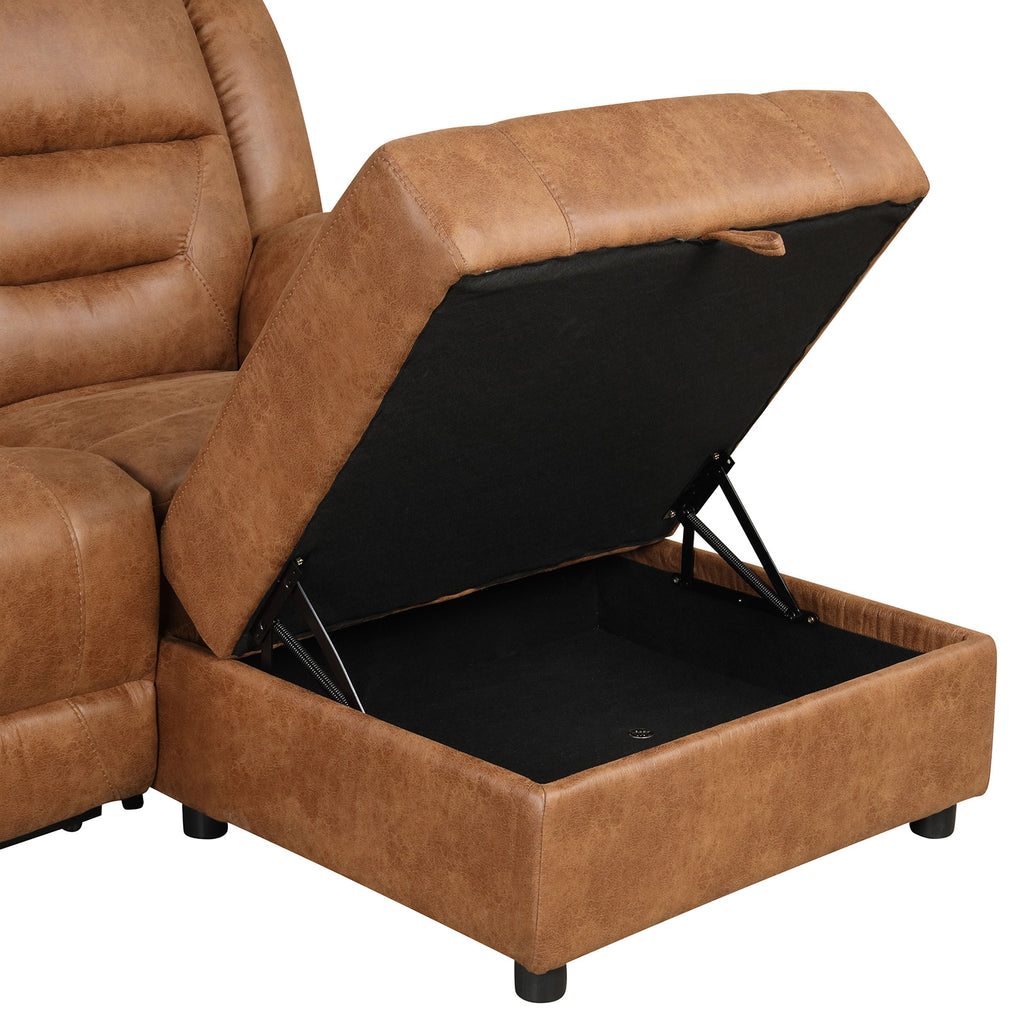 SEPTIMUS - Sectional, Saddle Brown - TM6028BR-SECT