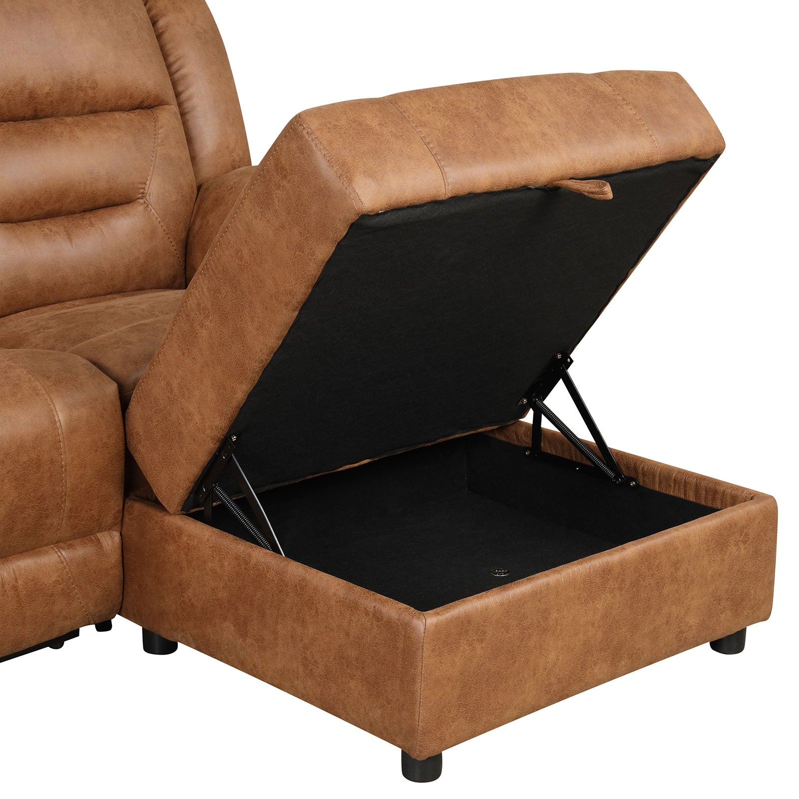 SEPTIMUS - Sectional, Saddle Brown - TM6028BR-SECT