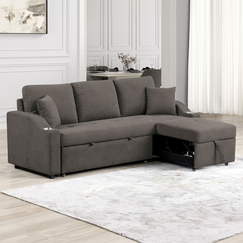 ROYDEN - Sleeper Sofa w/ Cupholder - FM6963GY-PK