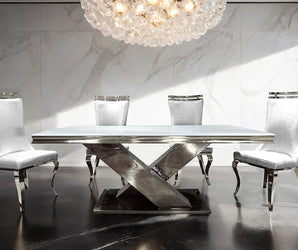 PALAZZO - 7 Pc. Dining Table Set - FM33002SV-T-7PC-10WH