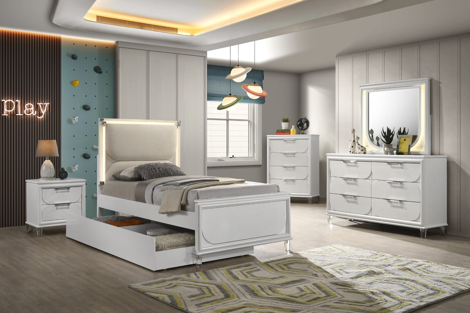 LAREINA - 4 Pc. Twin Bedroom Set - FM72081WH-T-4PC