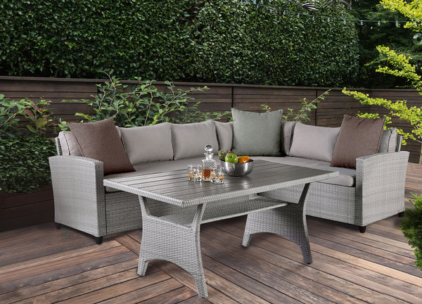 KIMARA - 3 Pc. Patio Dining Set, Gray - FM80001GG-SET
