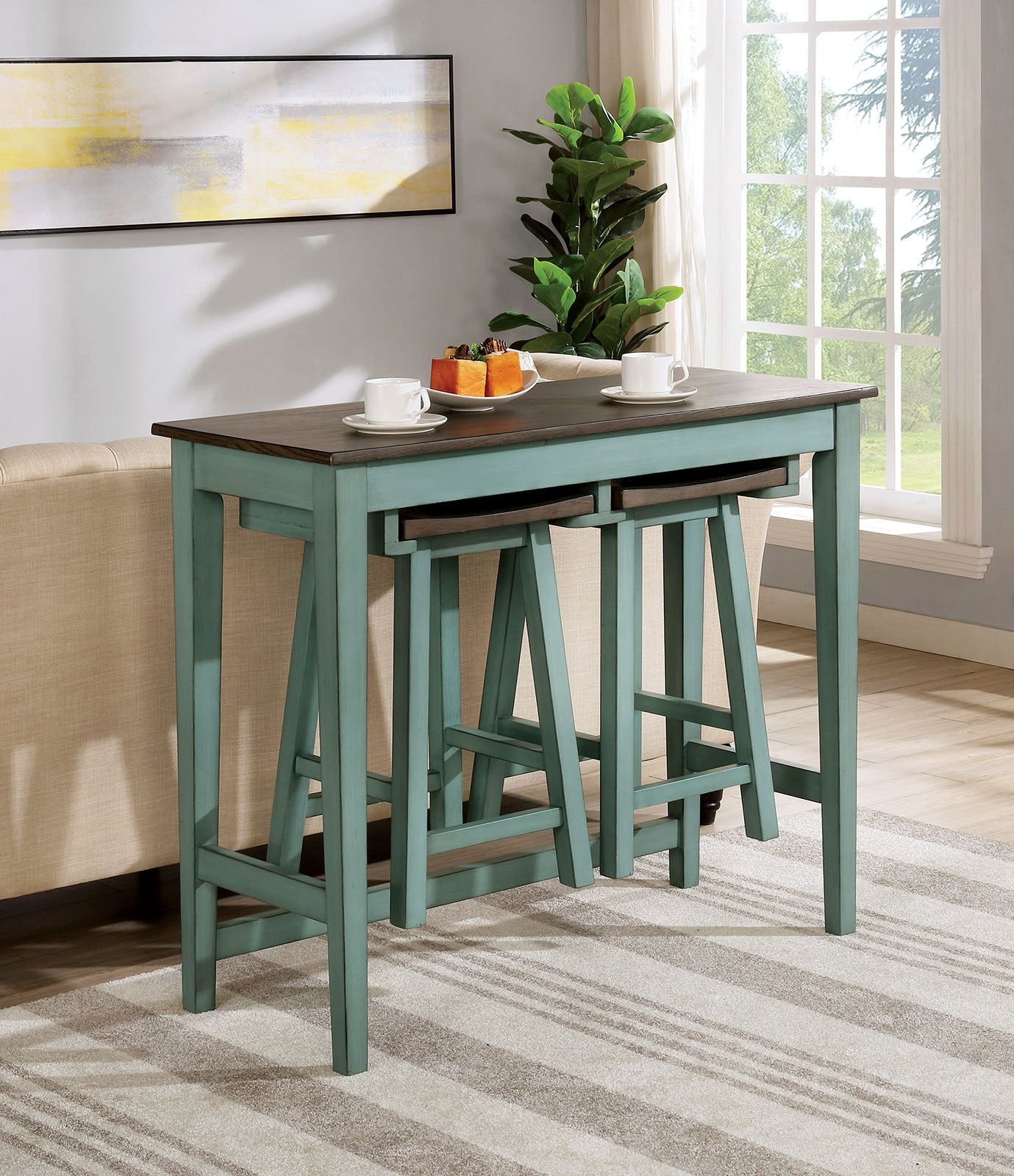 ELINOR - 3 Pc. Bar Table Set - CM3475GR-PT-3PK