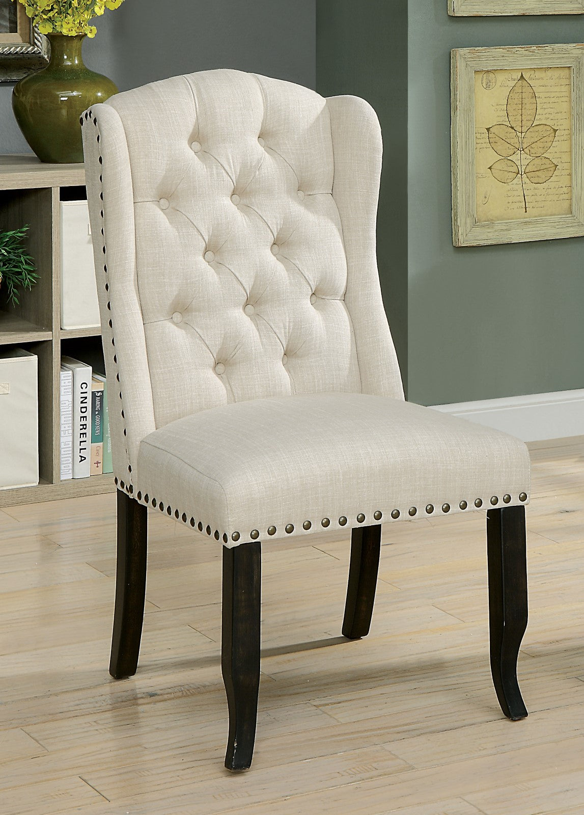 SANIA - Wingback Chair - CM3324BK-SC-2PK