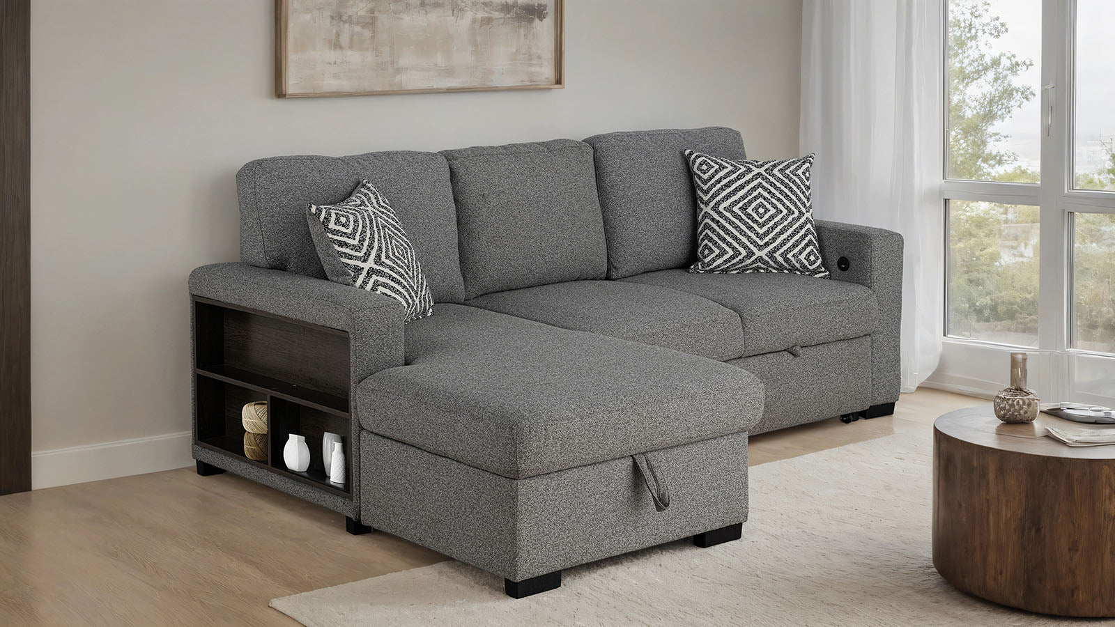 CHATHAM - Left-Chaise Sectional - FM64005GY-SECT-L