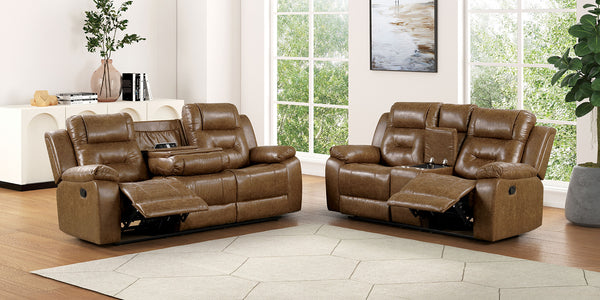 EZEKIUS - Manual Sofa + Loveseat - FM6011BR-M-2PC