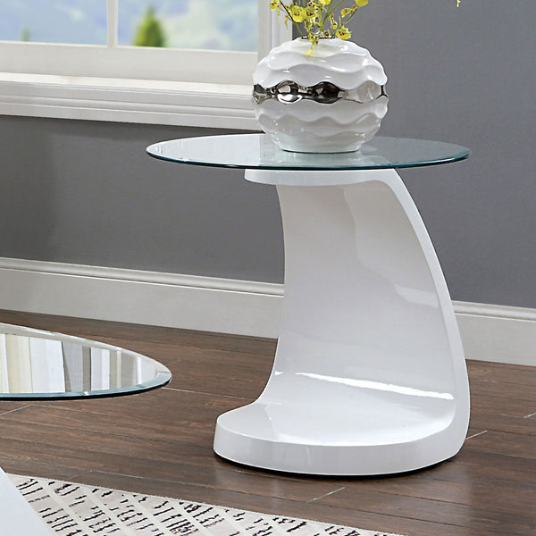 NAHARA - End Table, White - FOA4042WH-E-TABLE