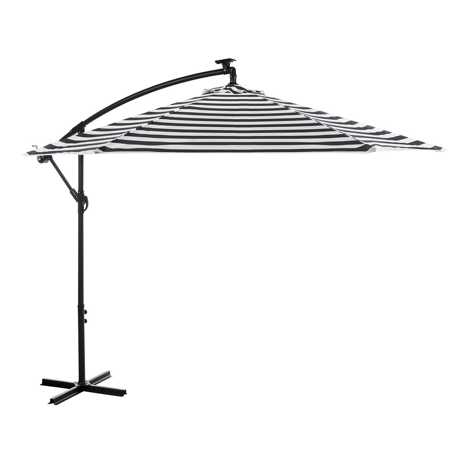 GLAM - Cantilever Umbrella w/ LED, Black/White - GM-3003BW