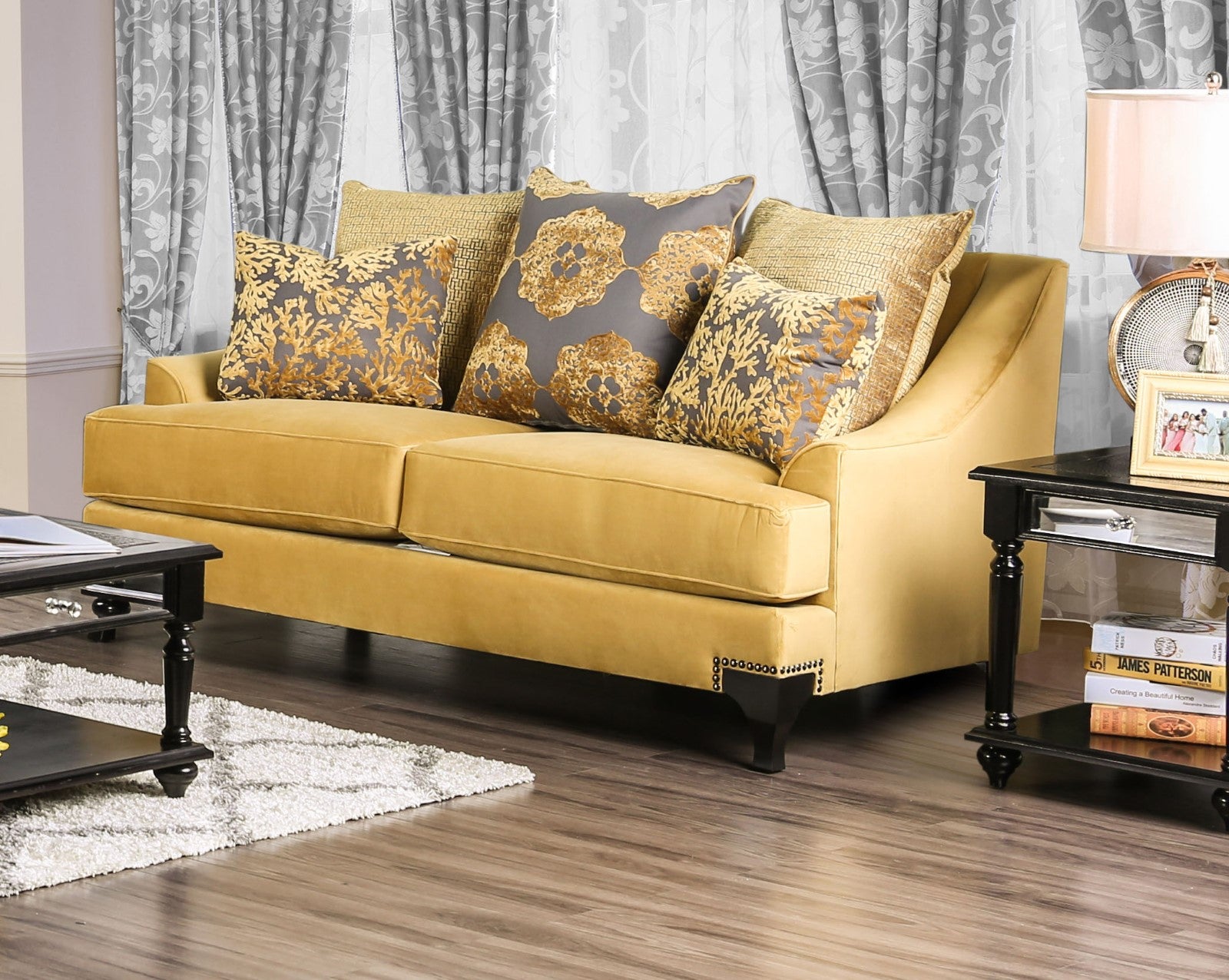 VISCONTTI - Loveseat, Gold - SM2201-LV