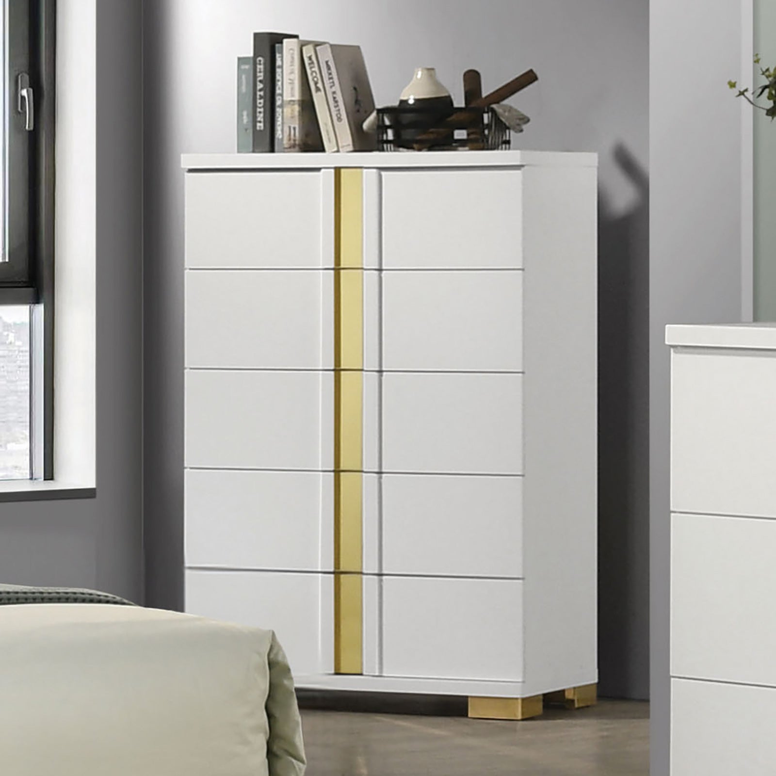 LILLESTROM - Chest, White/Gold - FM7217WH-C