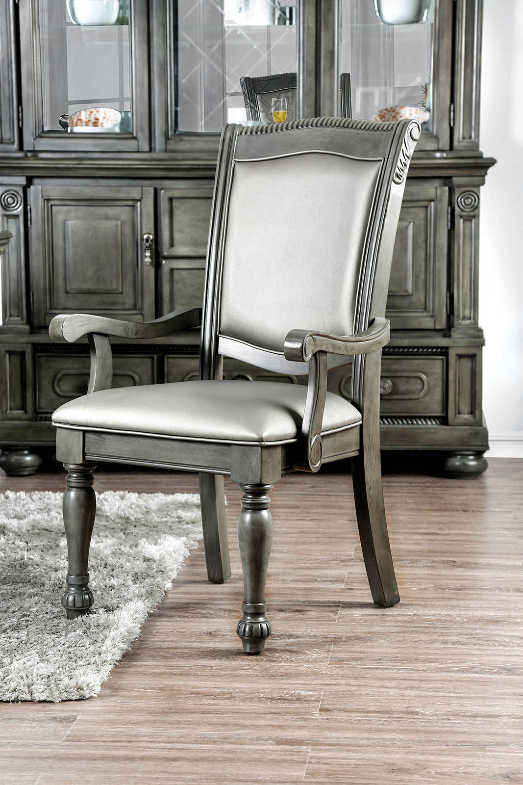 ALPENA - Arm Chair (2/CTN) - CM3350GY-AC-2PK