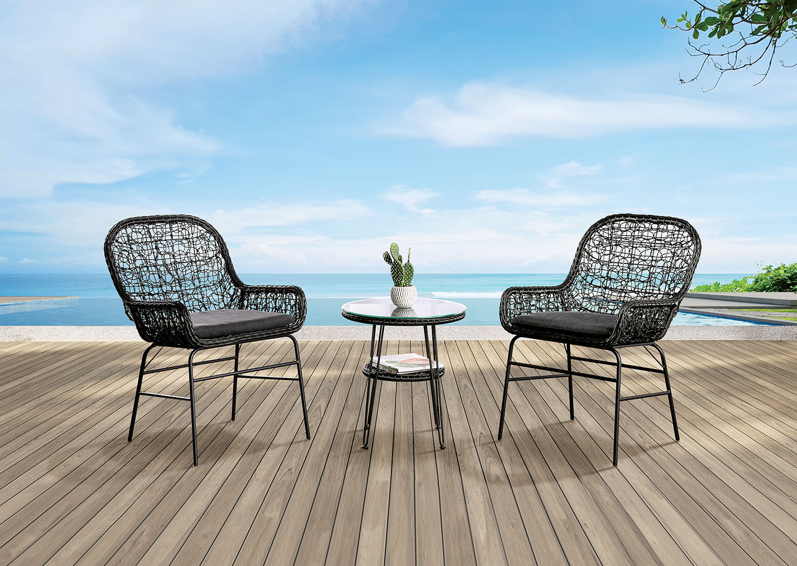 ZALIKA - Patio Chair (2/CTN) - FM80010BK-CH-2PK