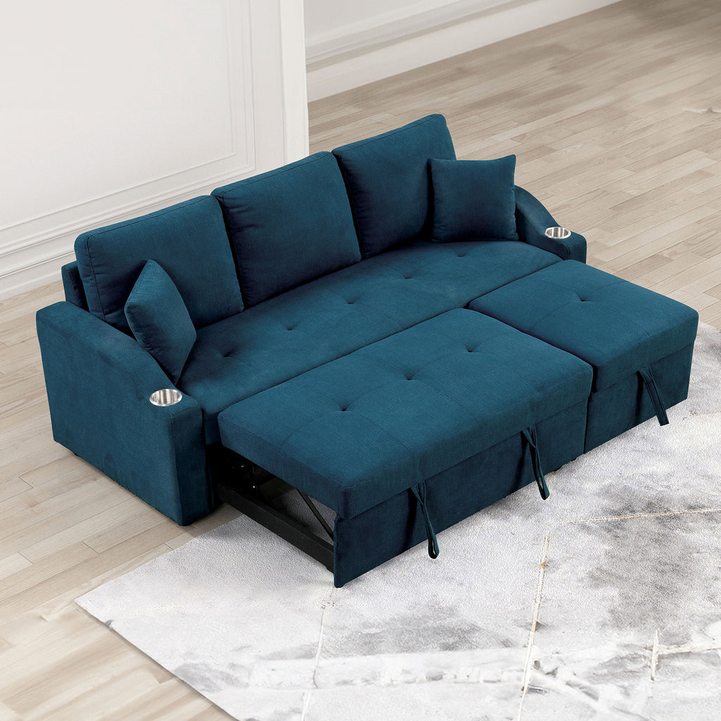 ROYDEN - Sleeper Sofa w/ Cupholder - FM6963BL-PK