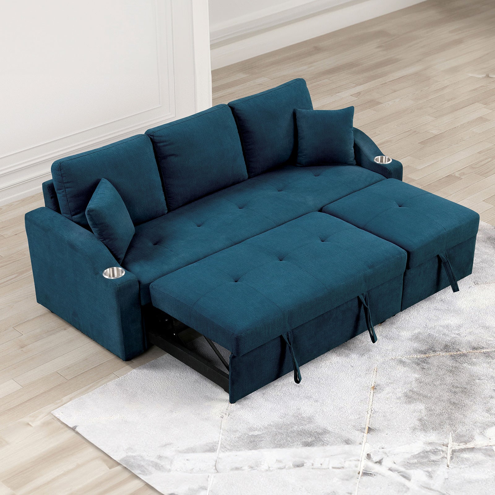 ROYDEN - Sleeper Sofa w/ Cupholder - FM6963BL-PK