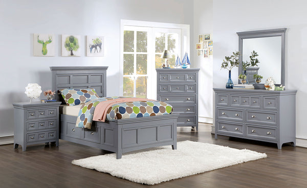 CASTLILE - 4 Pc. Twin Bedroom Set - CM7413GY-T-4PC