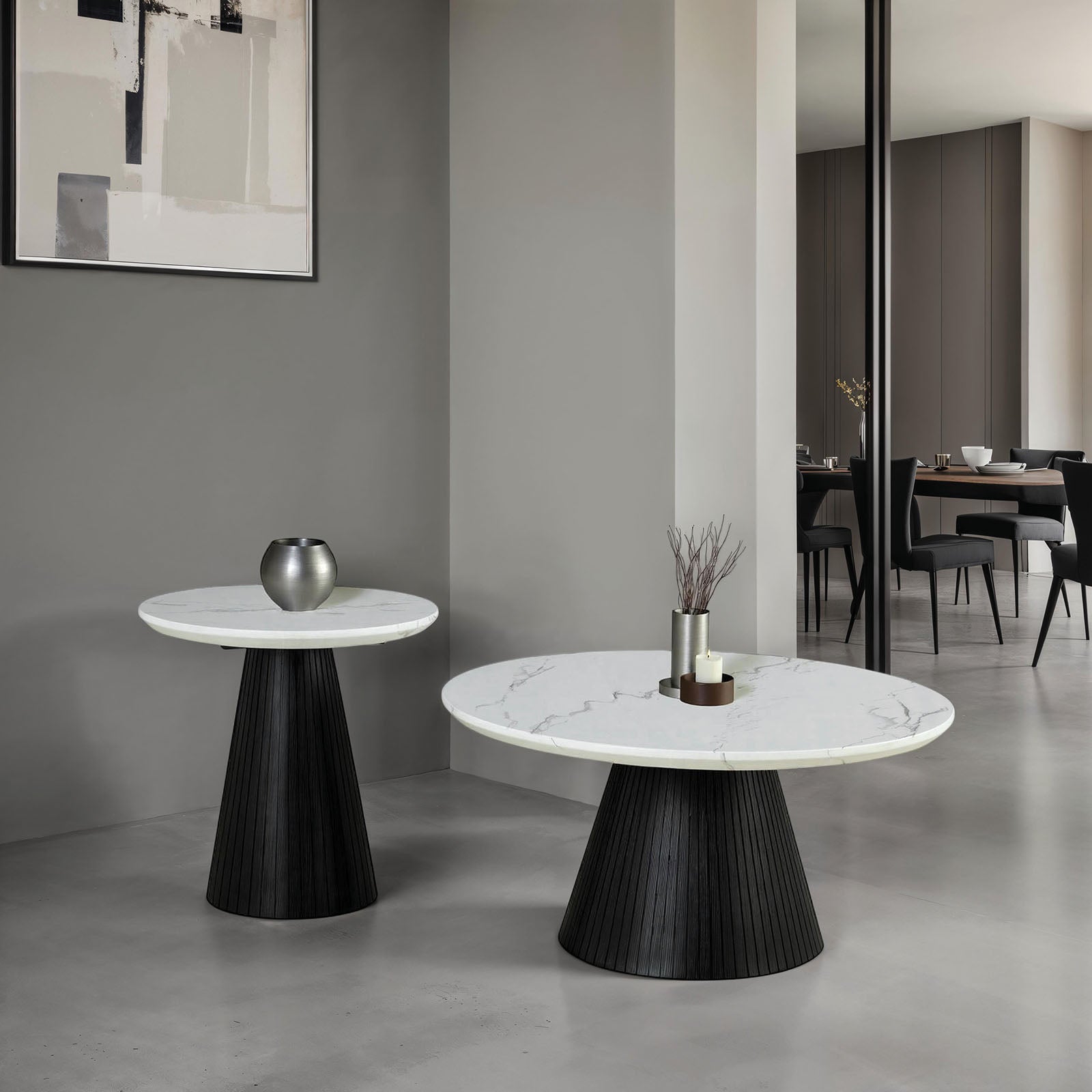 SINDAL - Round Cocktail Table - FM44004BK-CR-TABLE