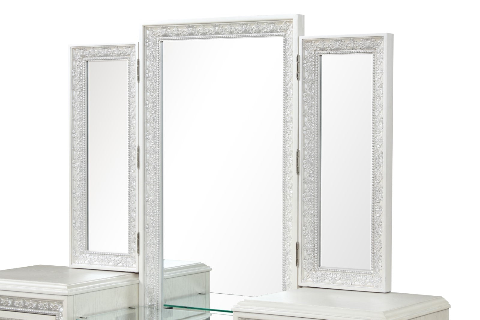 STELLA MIA - Vanity Set w/ Stool, Creamy White - FM70000WH-V-SET