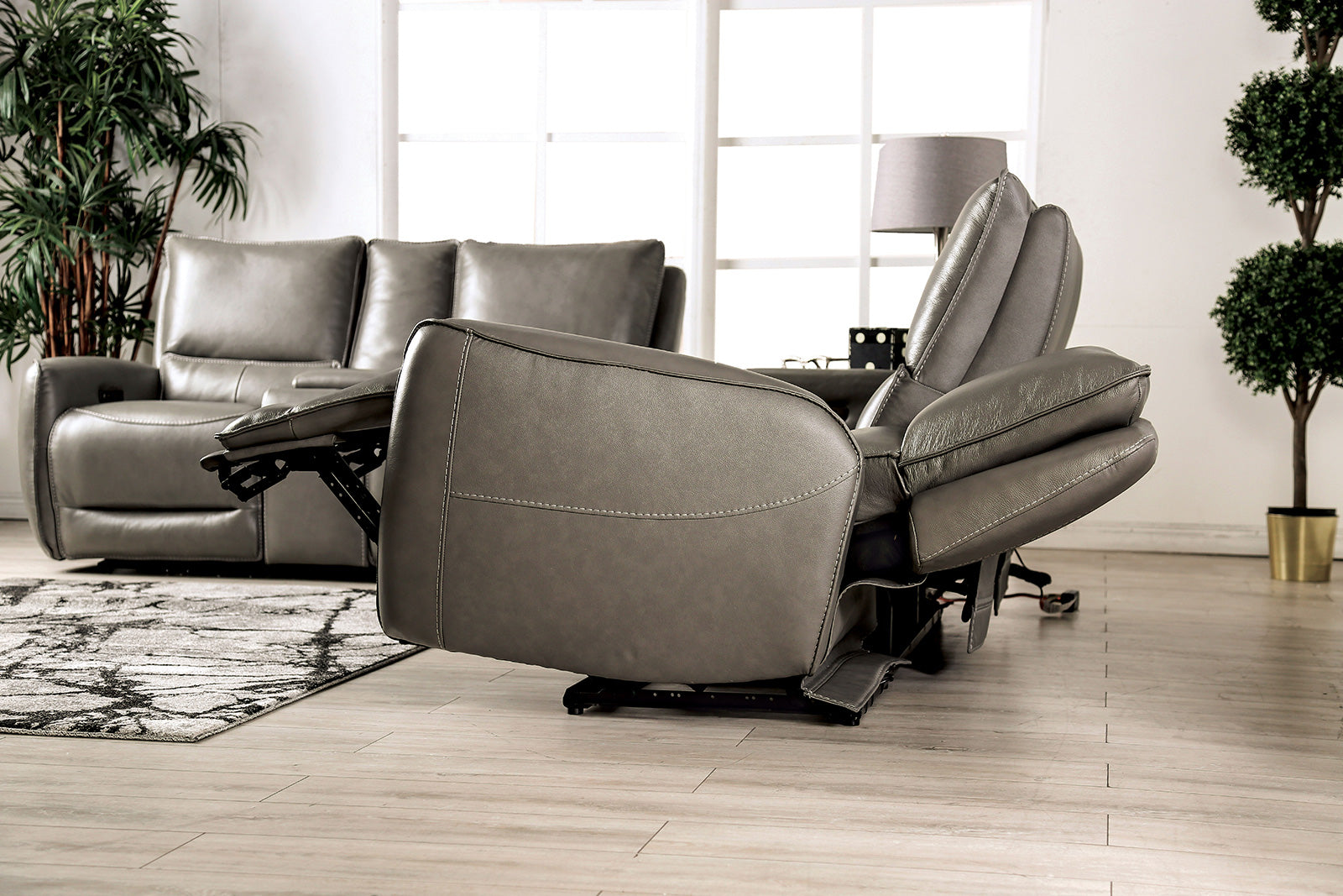 PHINEAS - Power Sofa + Loveseat - CM9921GY-PM-2PC