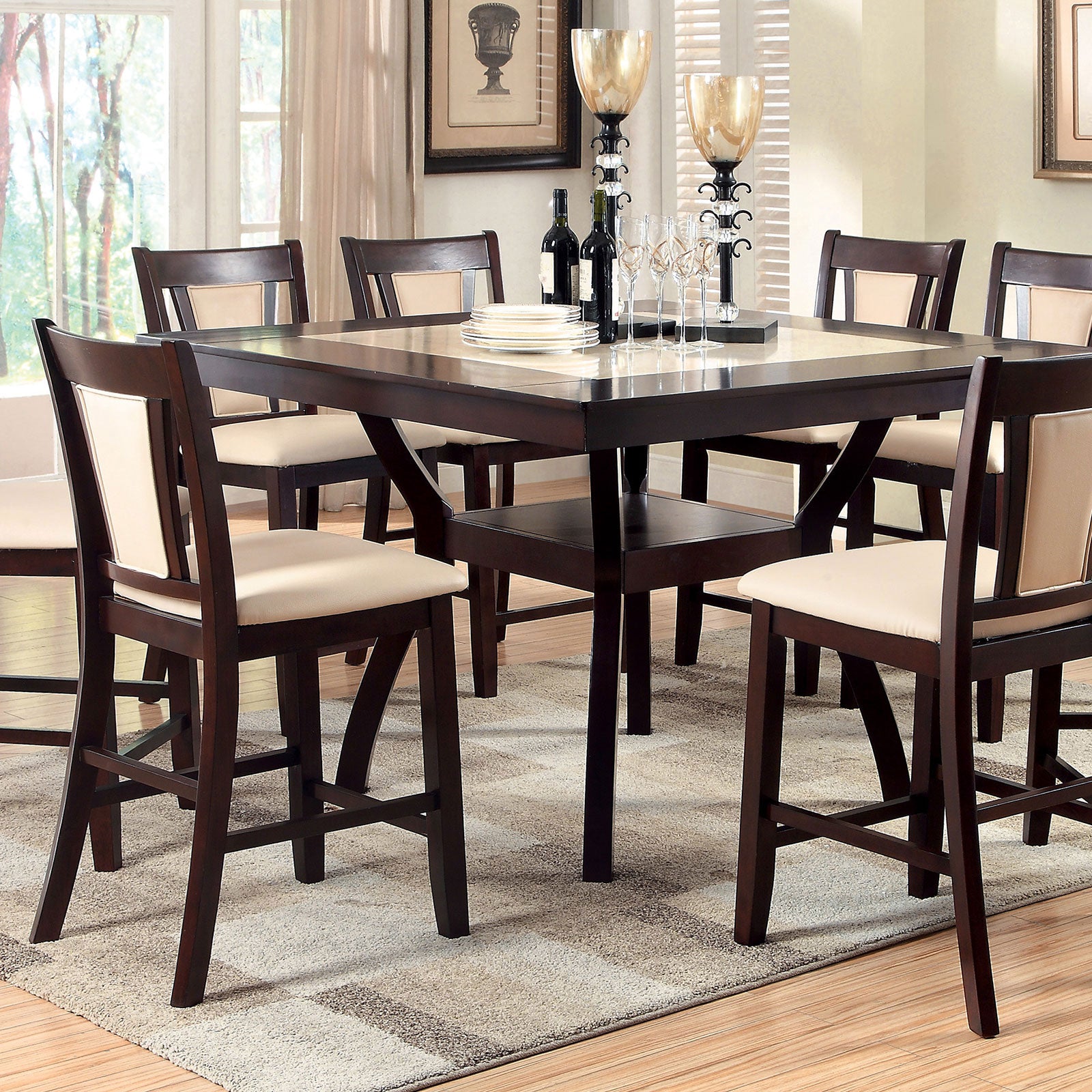 BRENT II - 7 Pc. Counter Ht. Table Set - CM3984PT-7PC