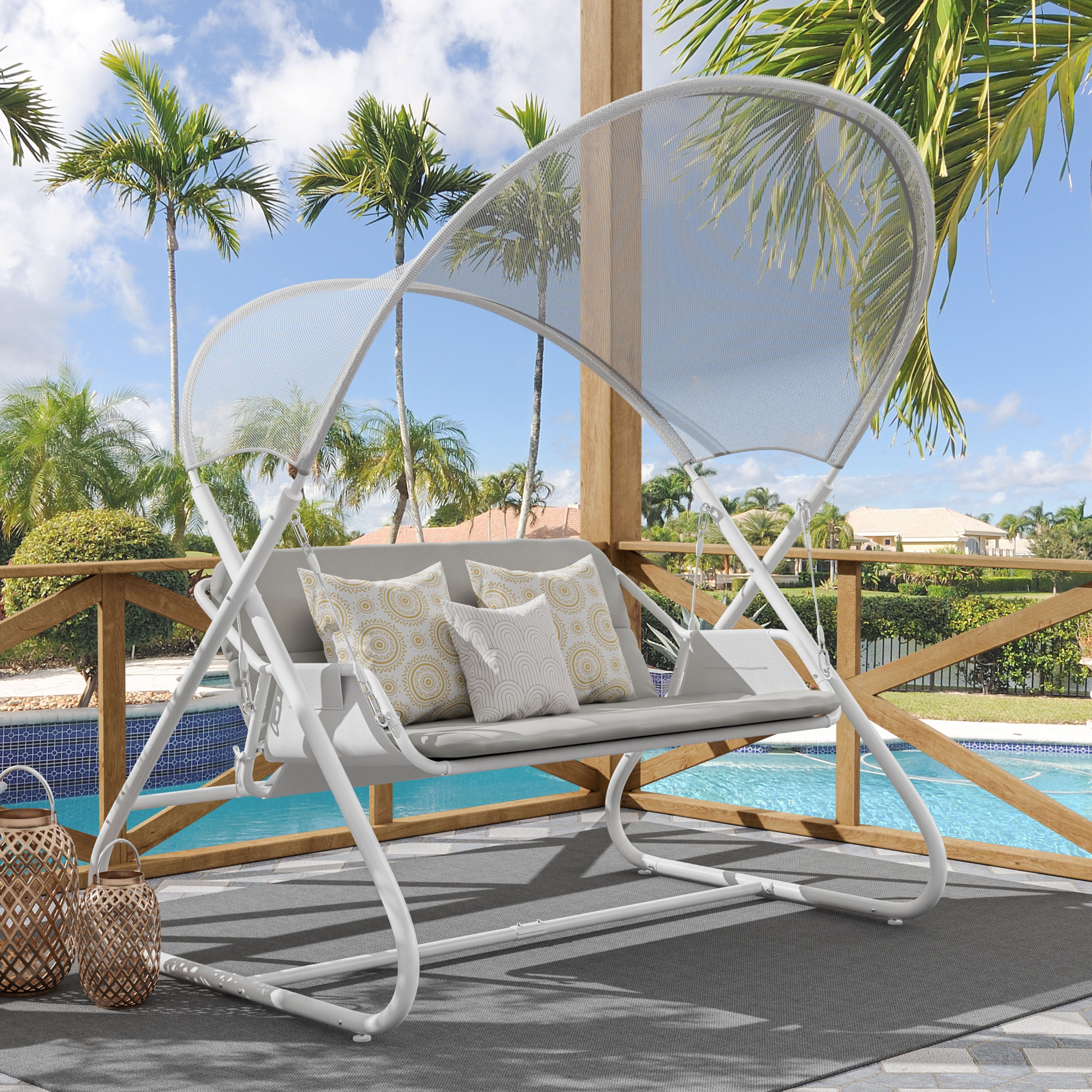 SANDOR - Swing Chair, White - GM-1013WH